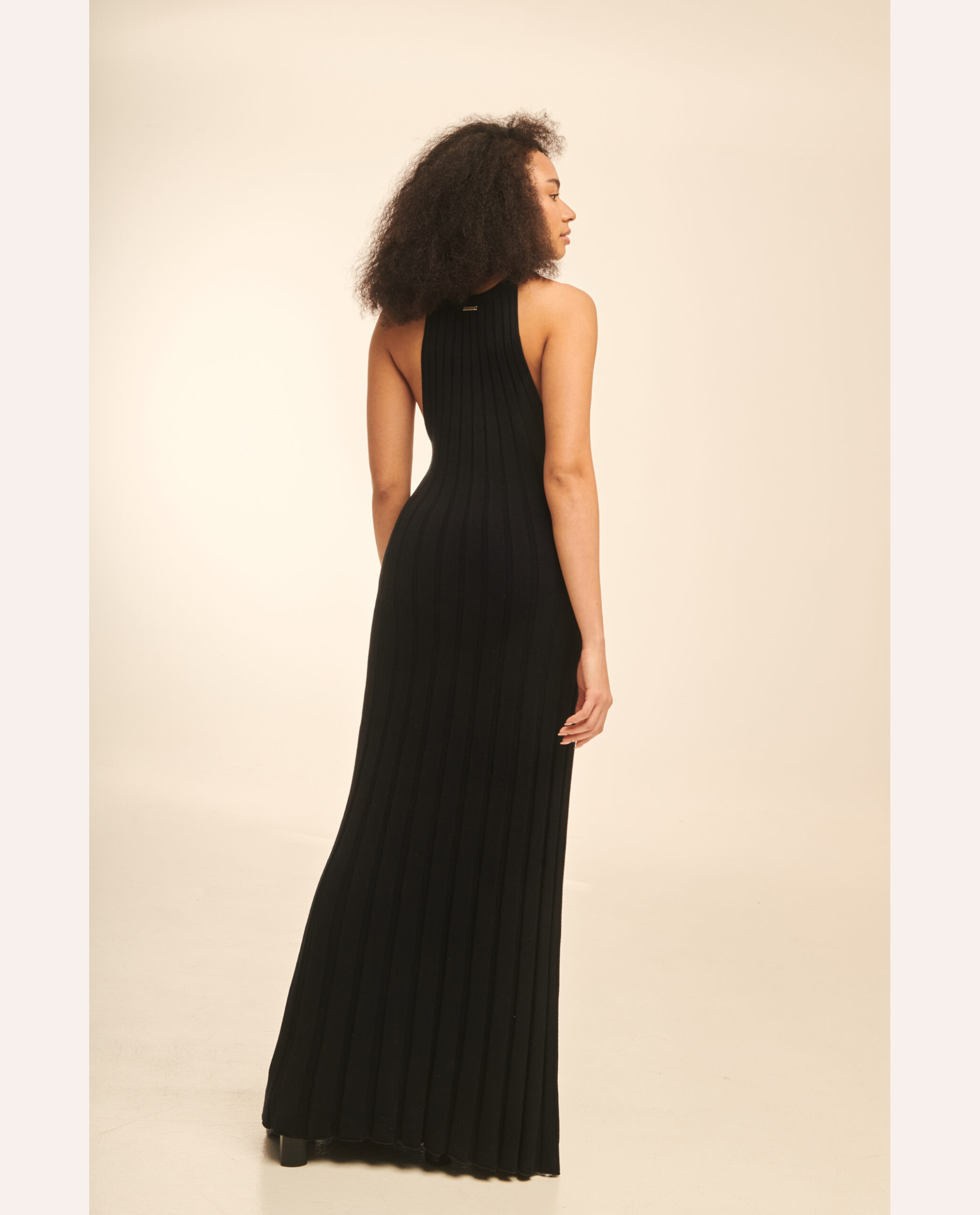 Hilda Knit Dress – Black/Beige/White/Purple - Image 3