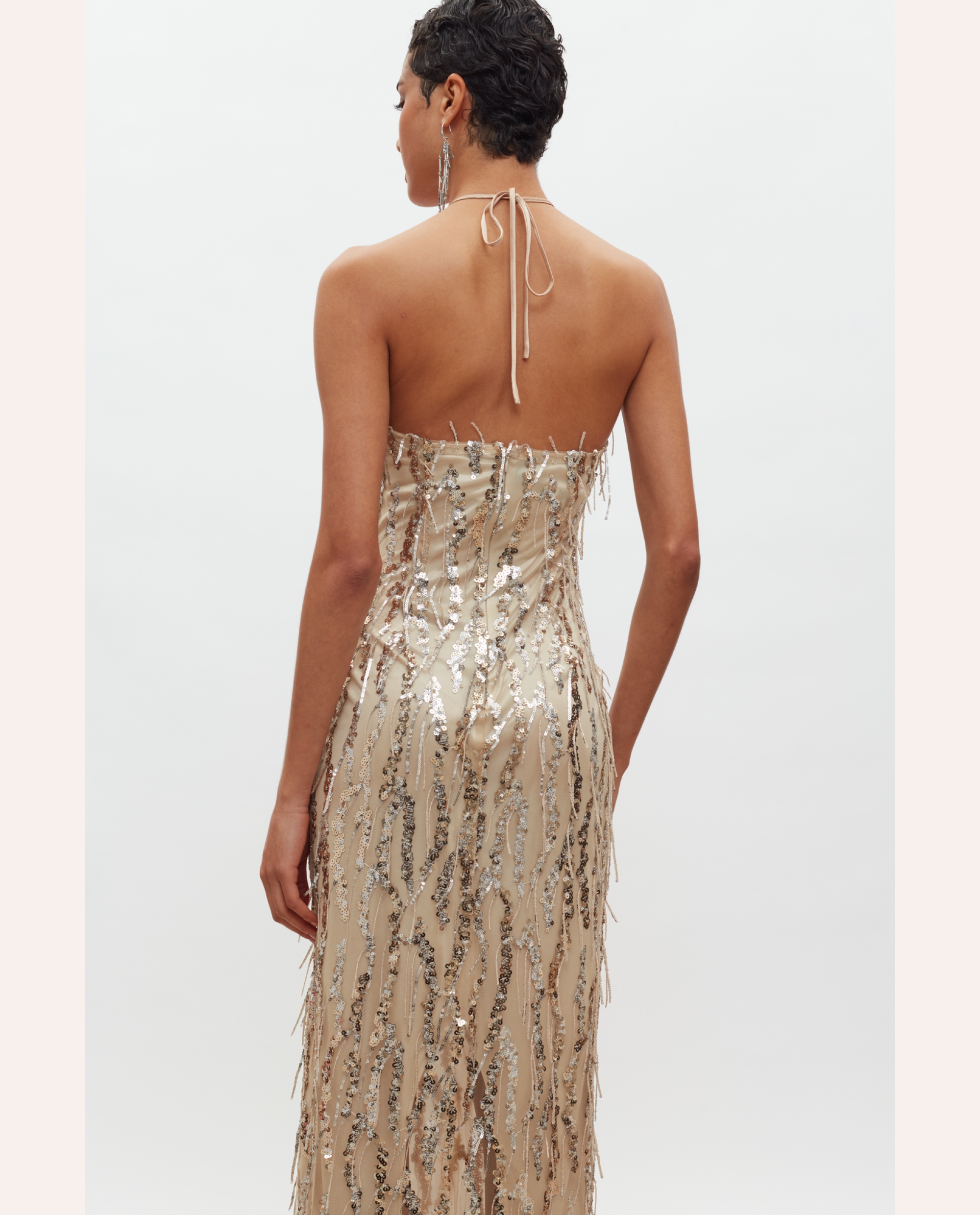 Carrie Sequin Maxi Dress – Bronze - Image 3