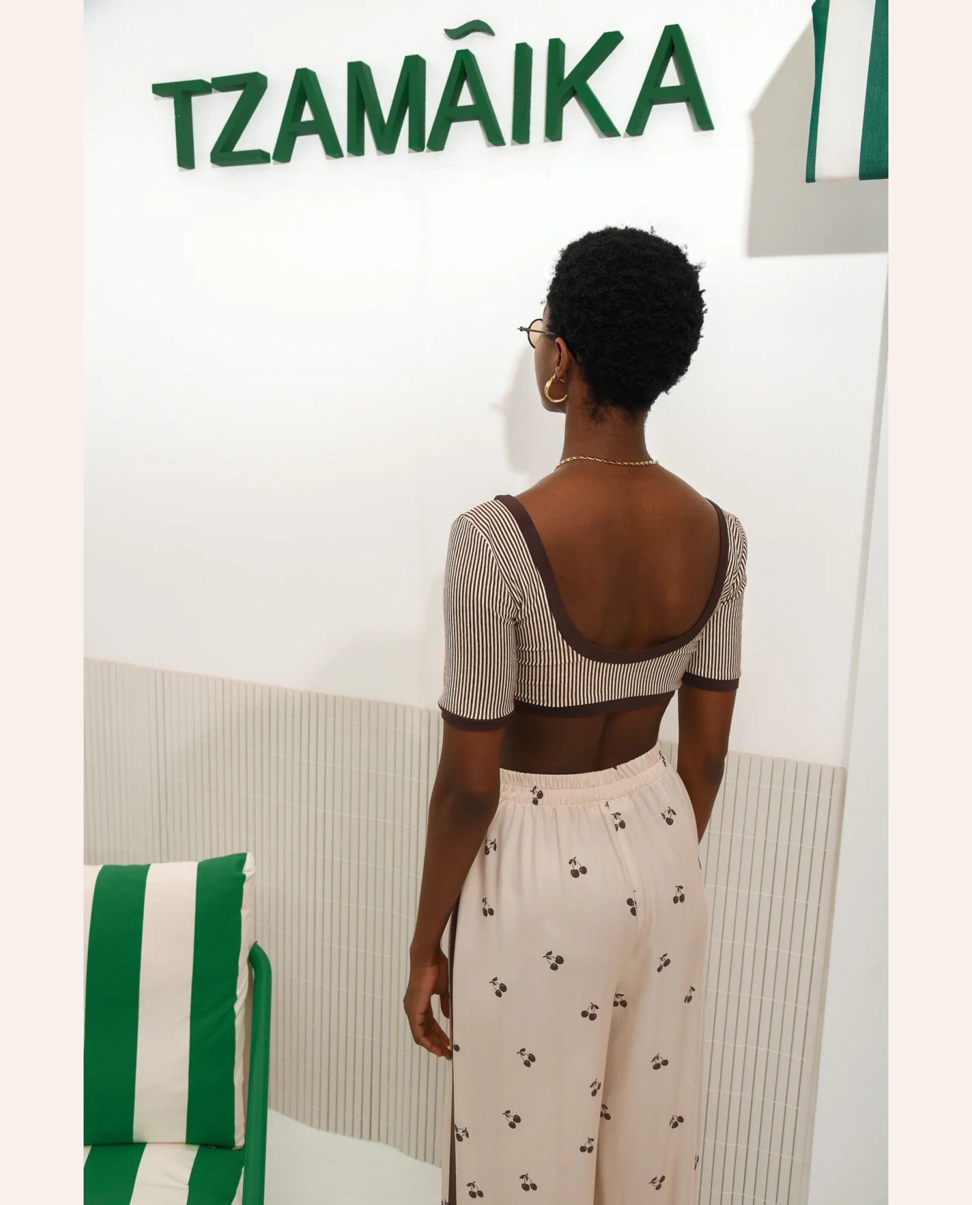 Roots Crop Top - Brown - Image 4