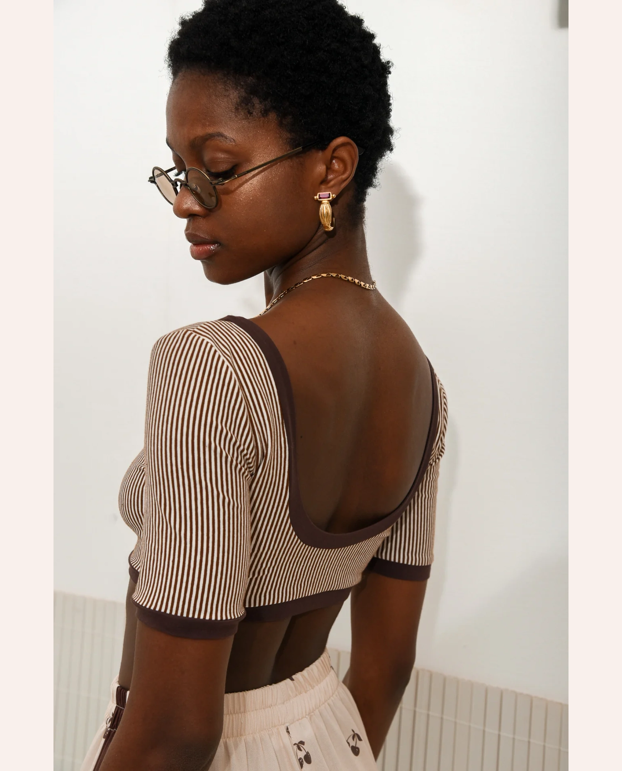 Roots Crop Top - Brown - Image 2