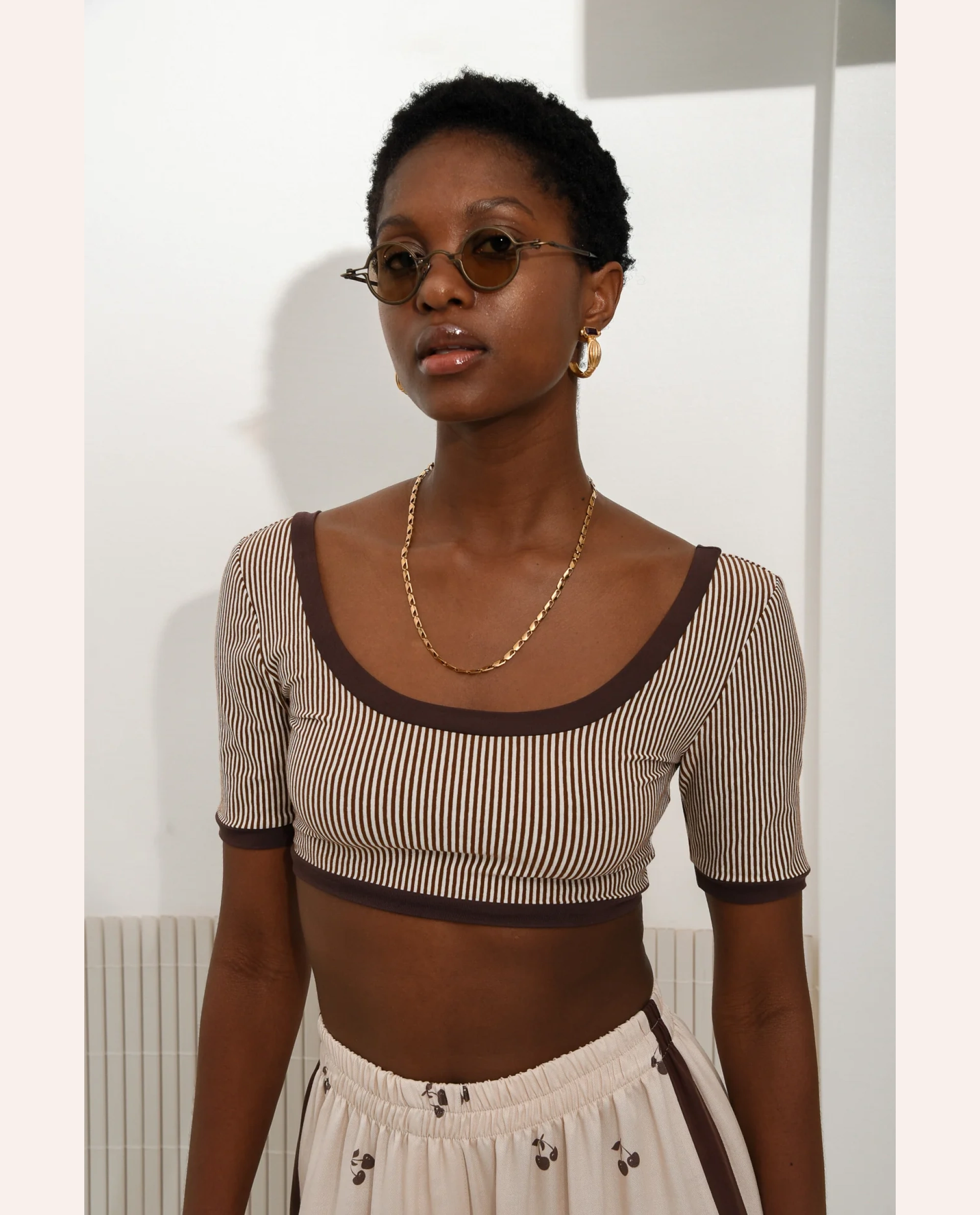 Roots Crop Top - Brown