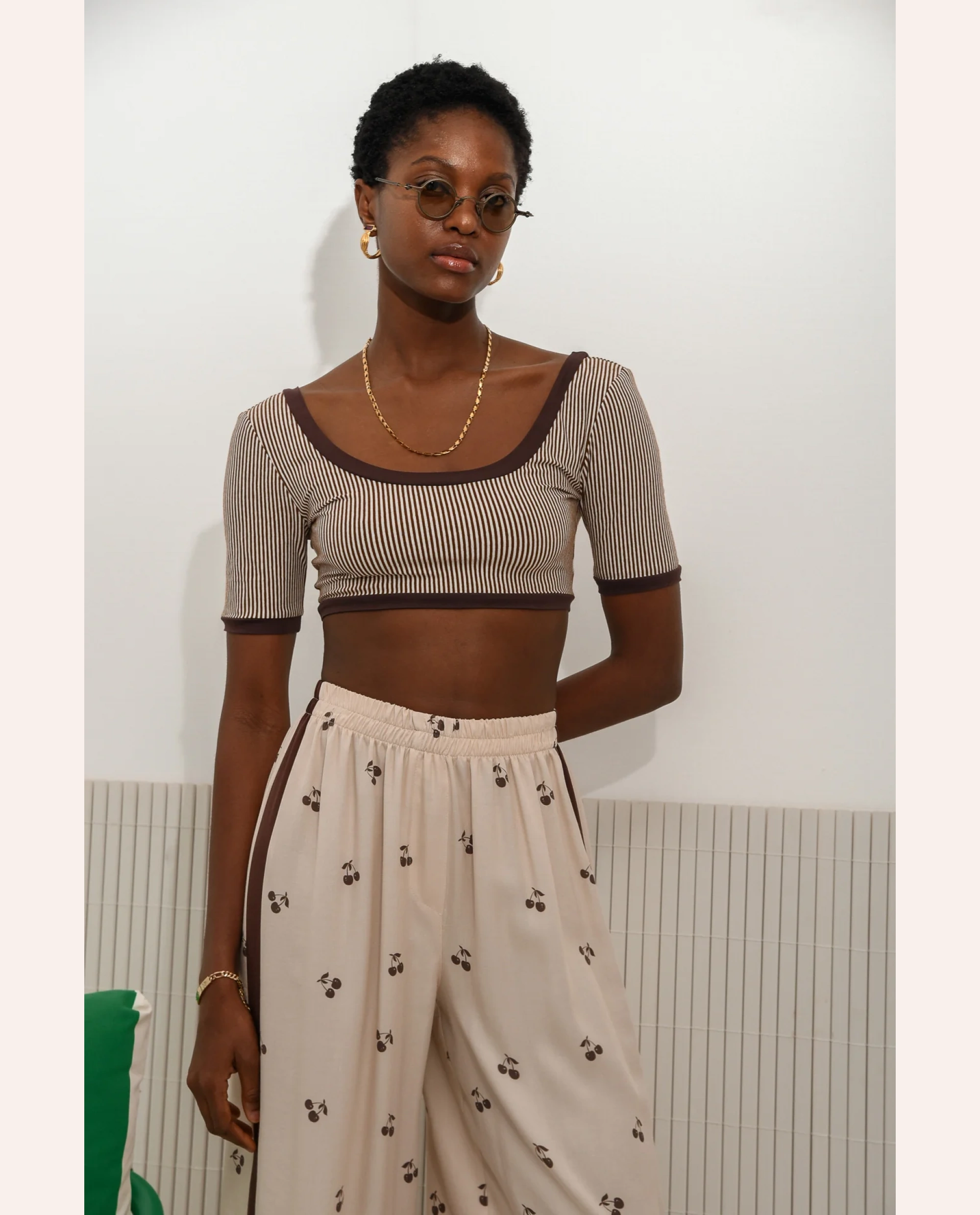 Roots Crop Top - Brown - Image 3