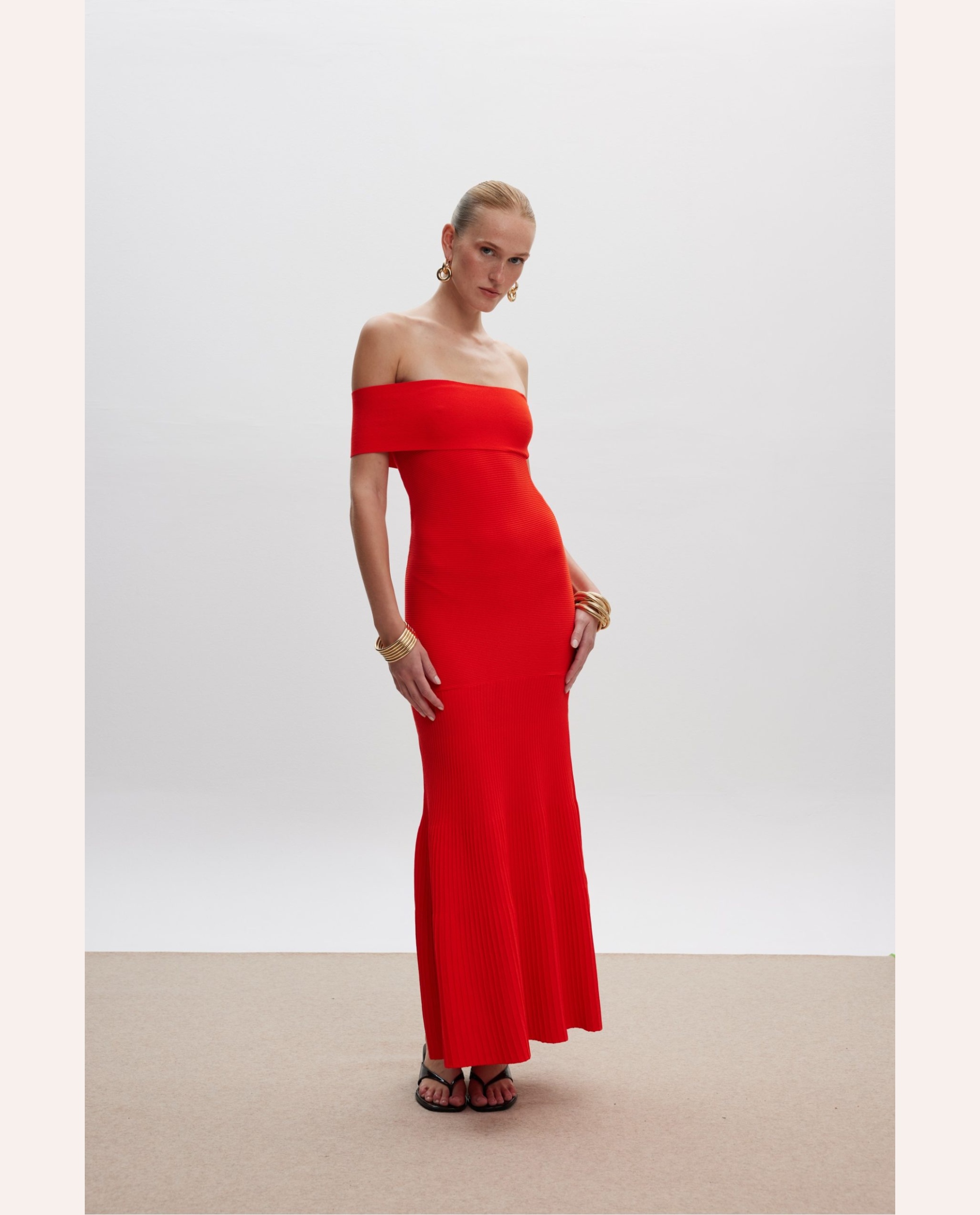 Nikol Knit Dress - Orange - Image 3