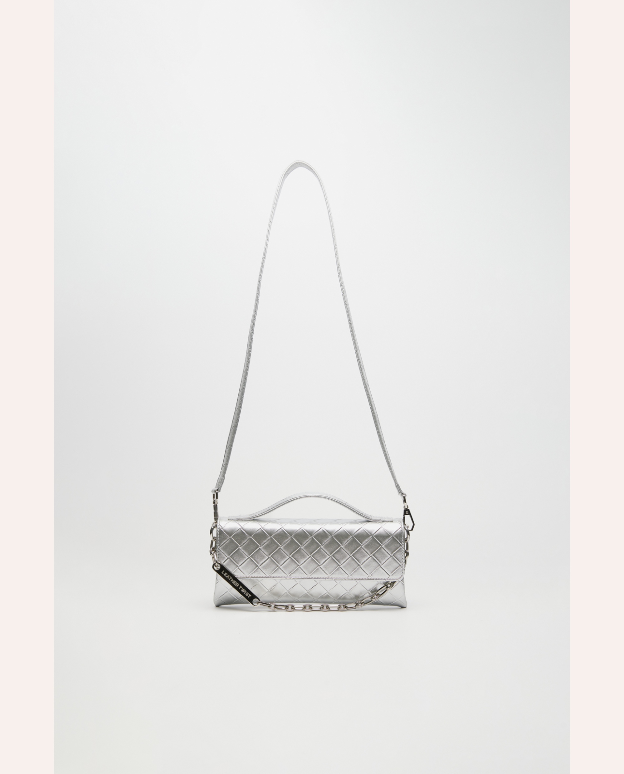 Jackie Leather Mini Bag – Silver - Image 3