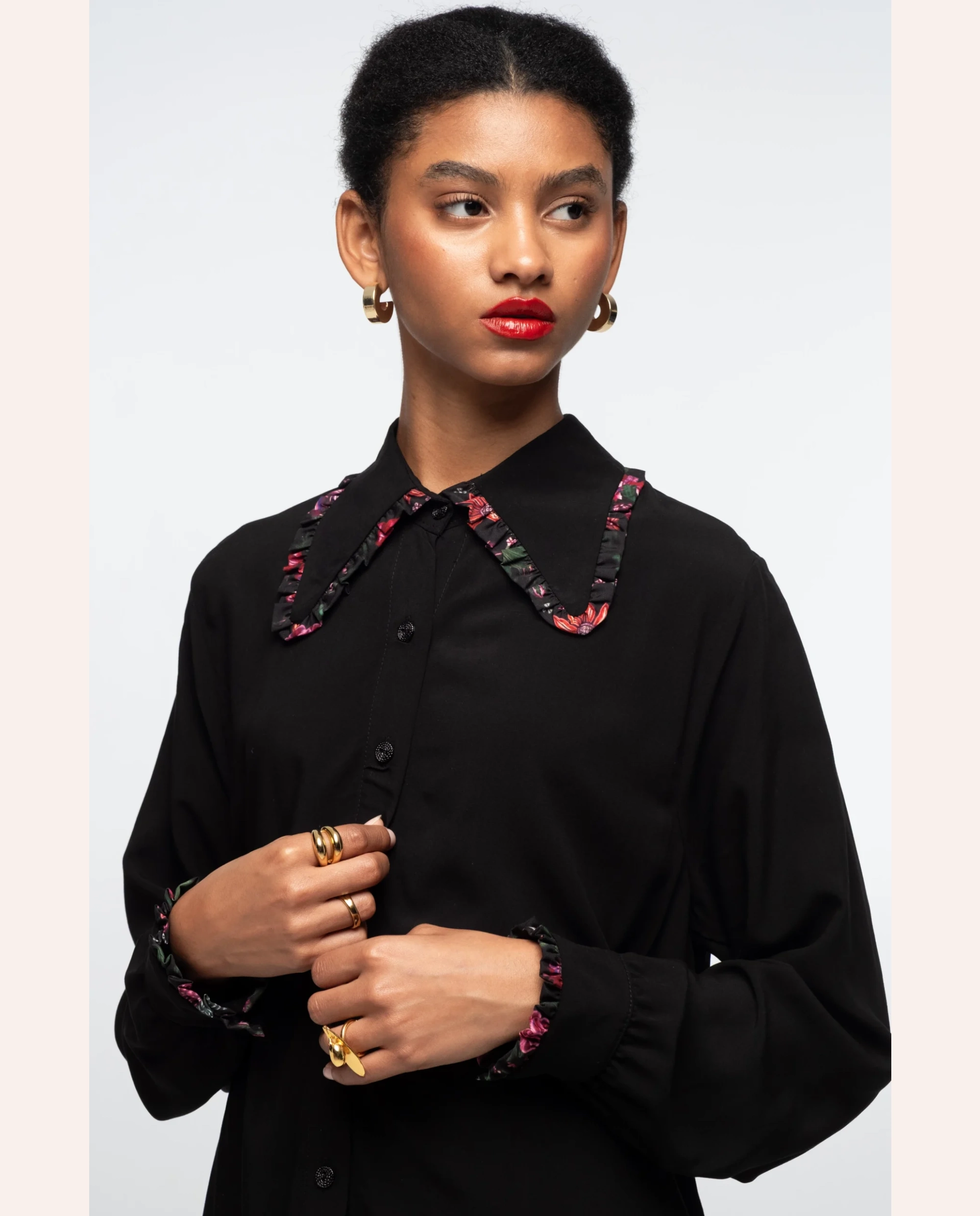 w25217_anamone_print_12_ Anamone Shirt - Black - Image 1