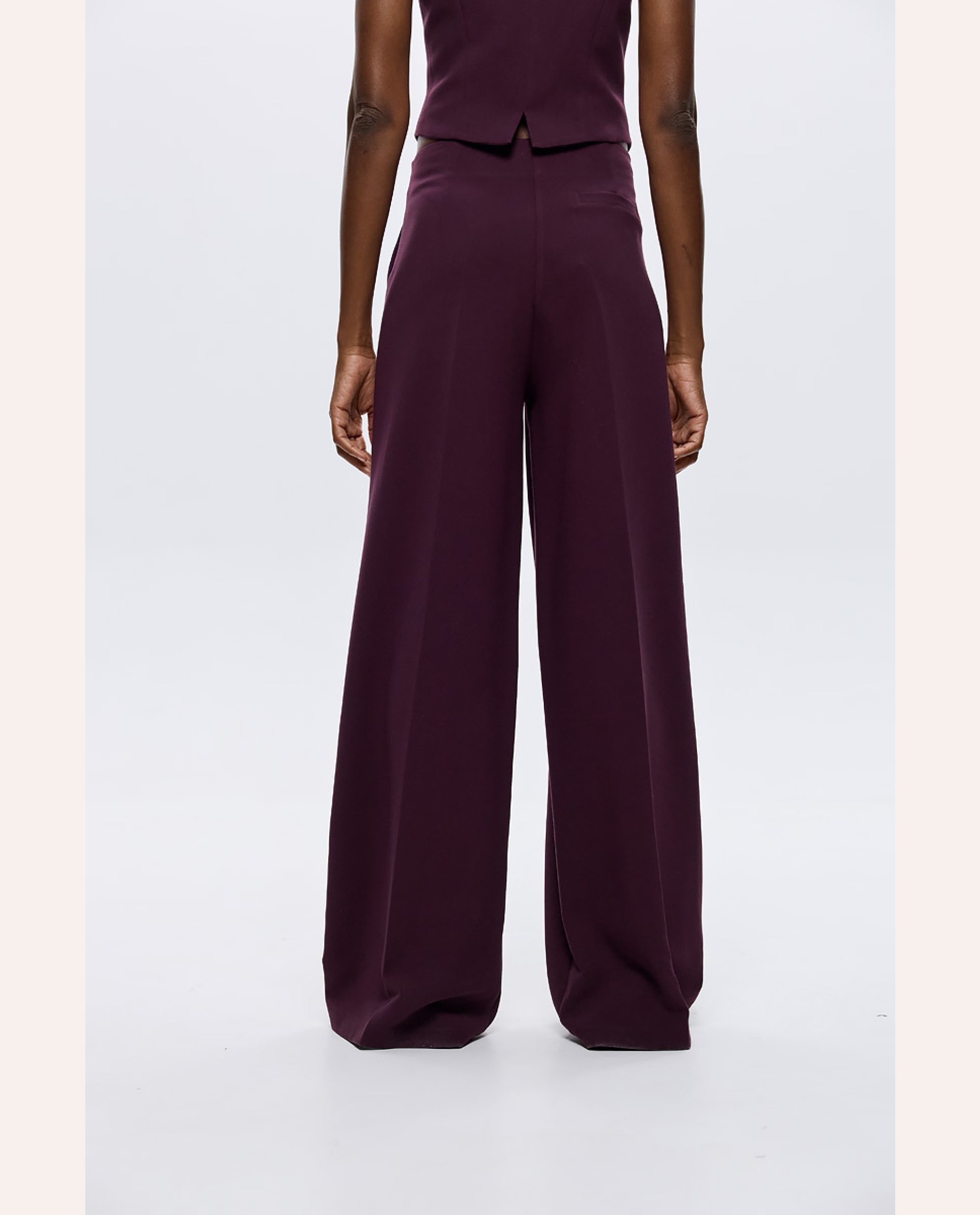 Patricia Crepe Trousers - Bordeaux - Image 3