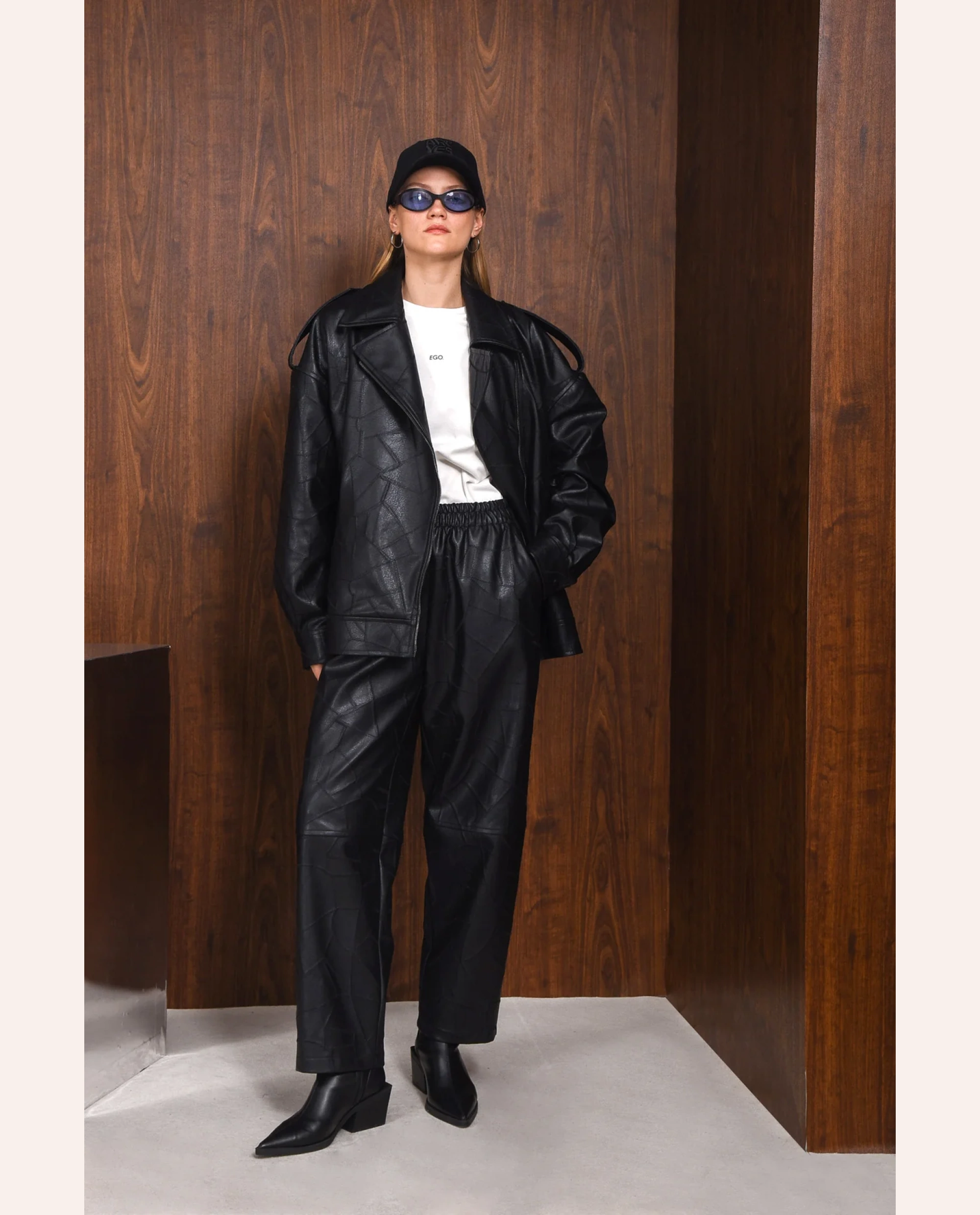 Identity Faux Leather Jacket - Black - Image 4