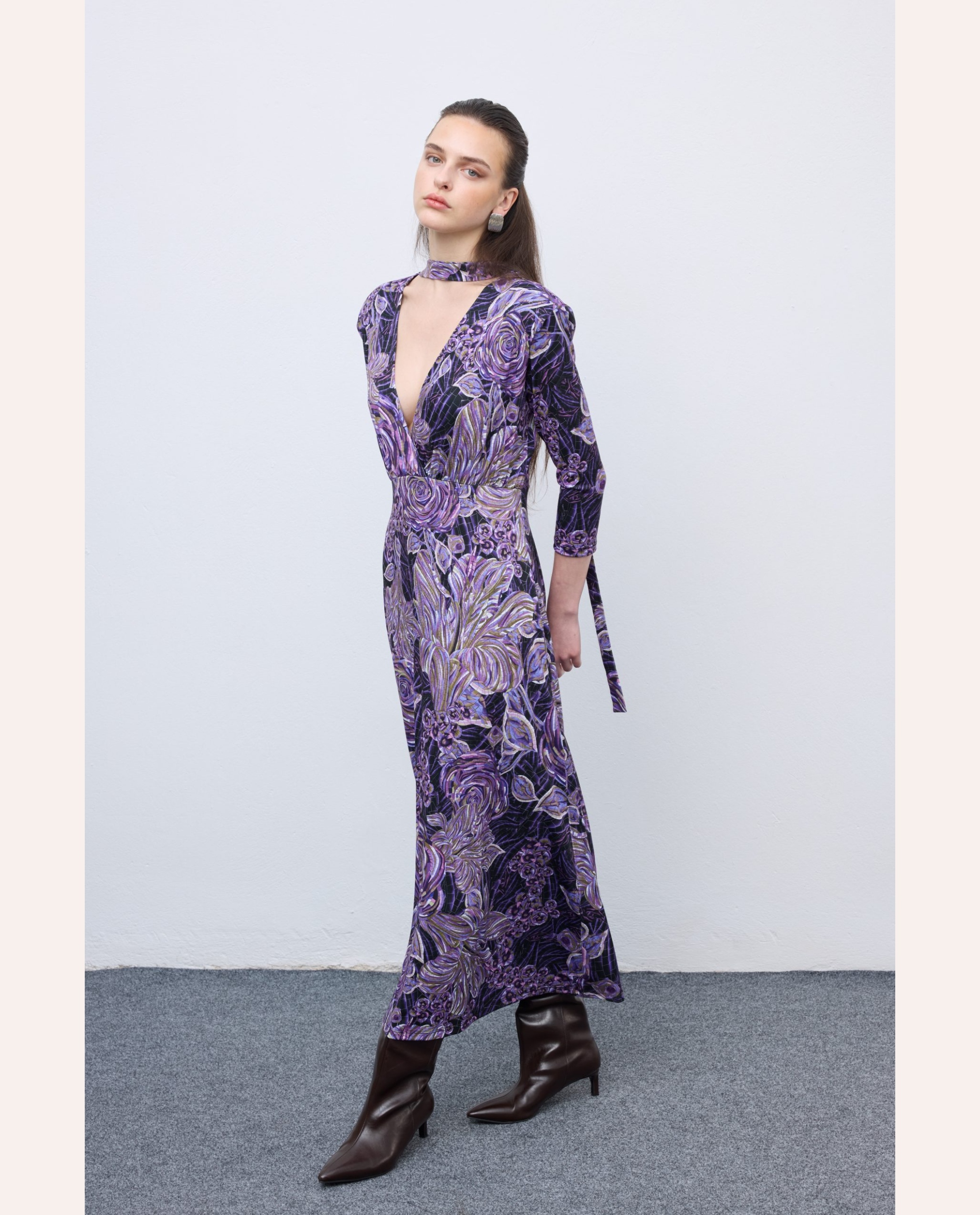 Mosaic Anthesis Midi Dress – Mauve - Image 3