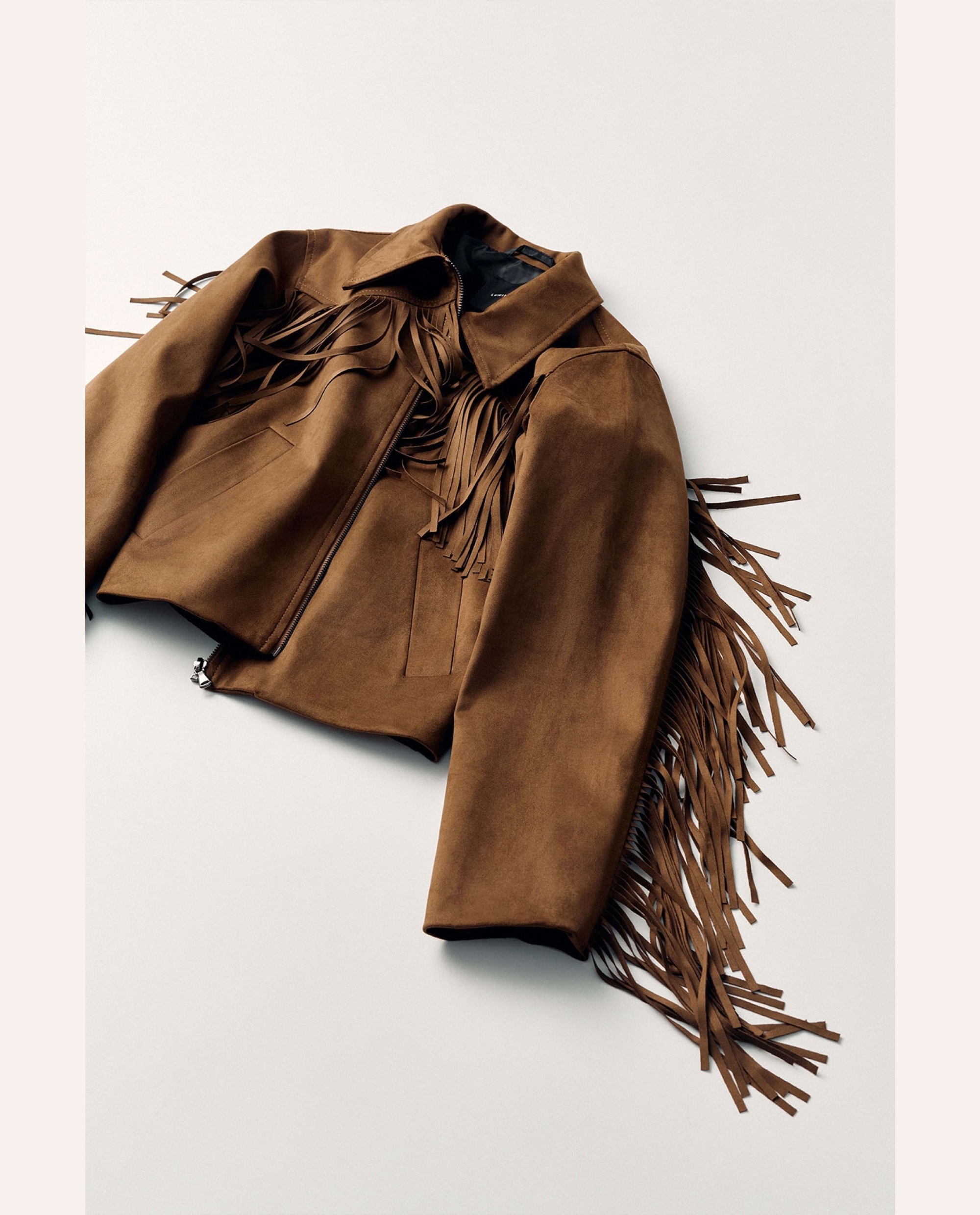 Suede Jacket  - Dark Brown - Image 3