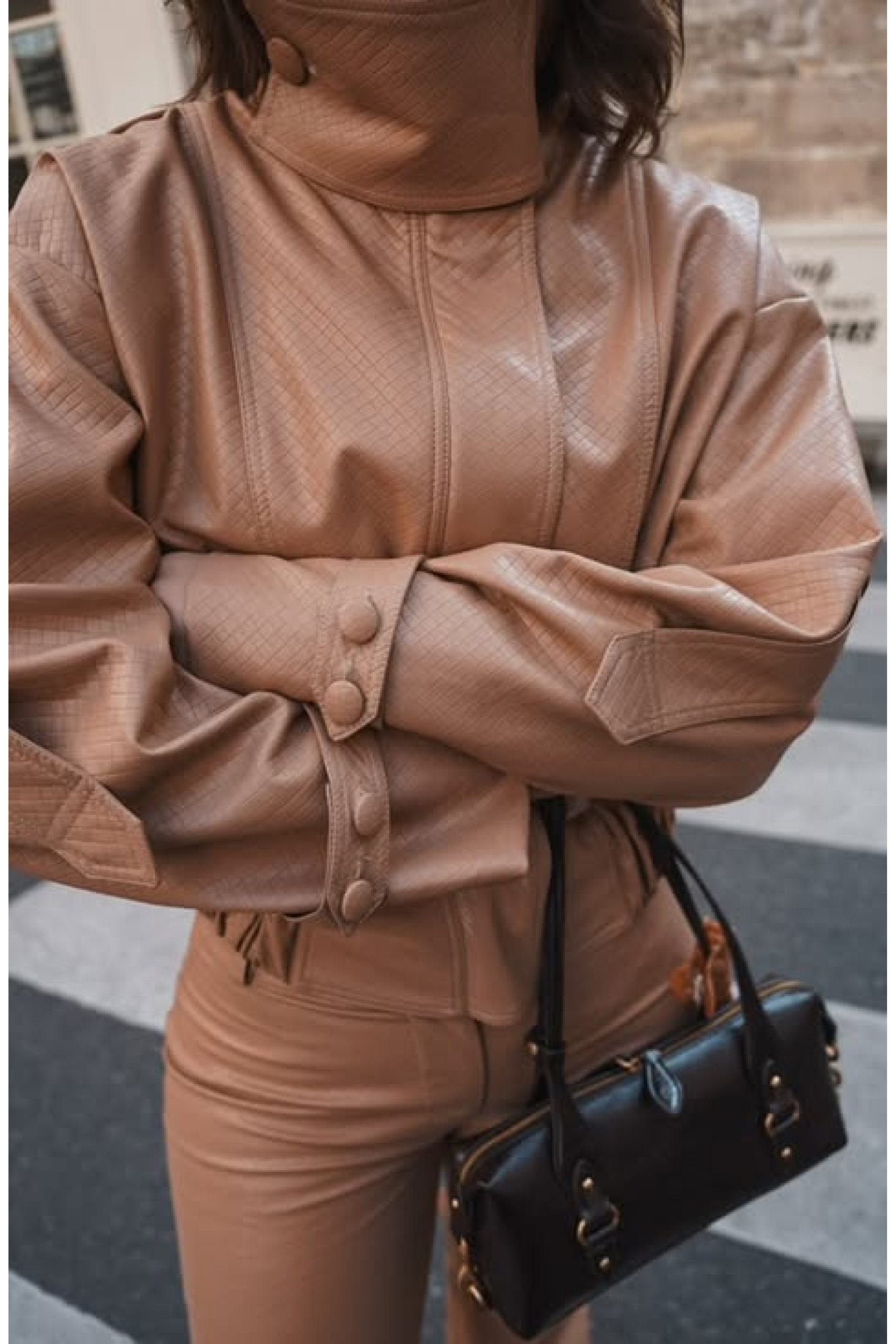 574651953_1412148024244350_5500059991000619283_n-1800x2700 Leather Knots Jacket - Camel - Image 1