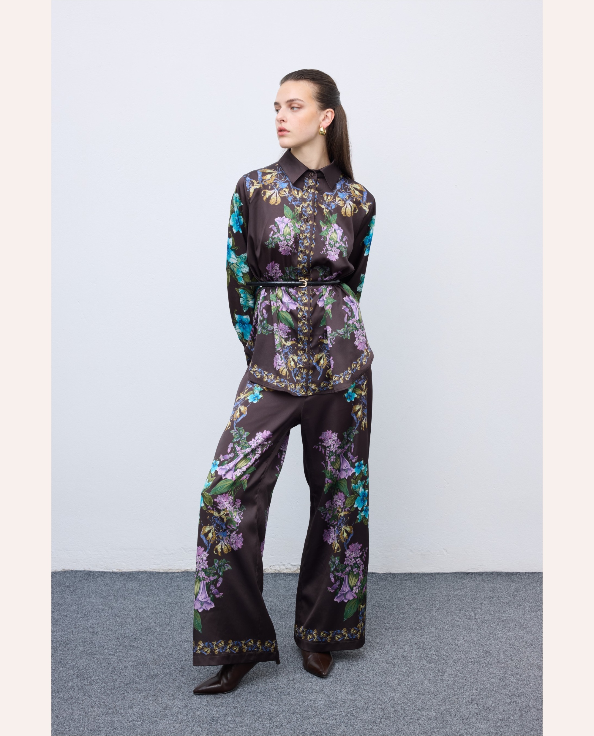 Mocha Bloom Pyjama Set - Print - Image 3