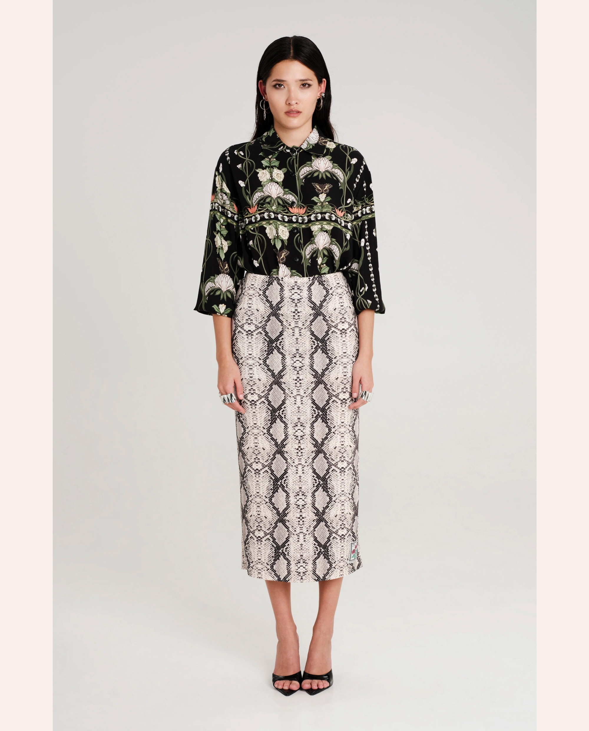 Serpentine Midi Skirt - Print