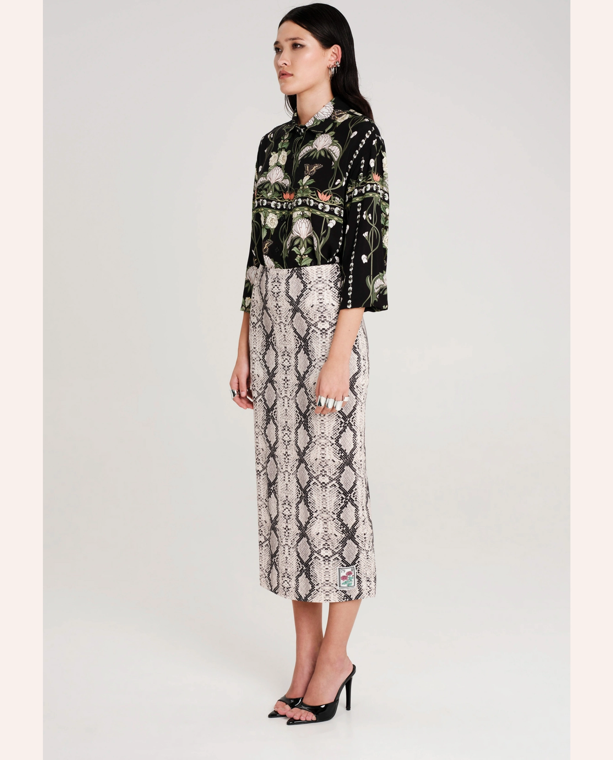 Serpentine Midi Skirt - Print - Image 2