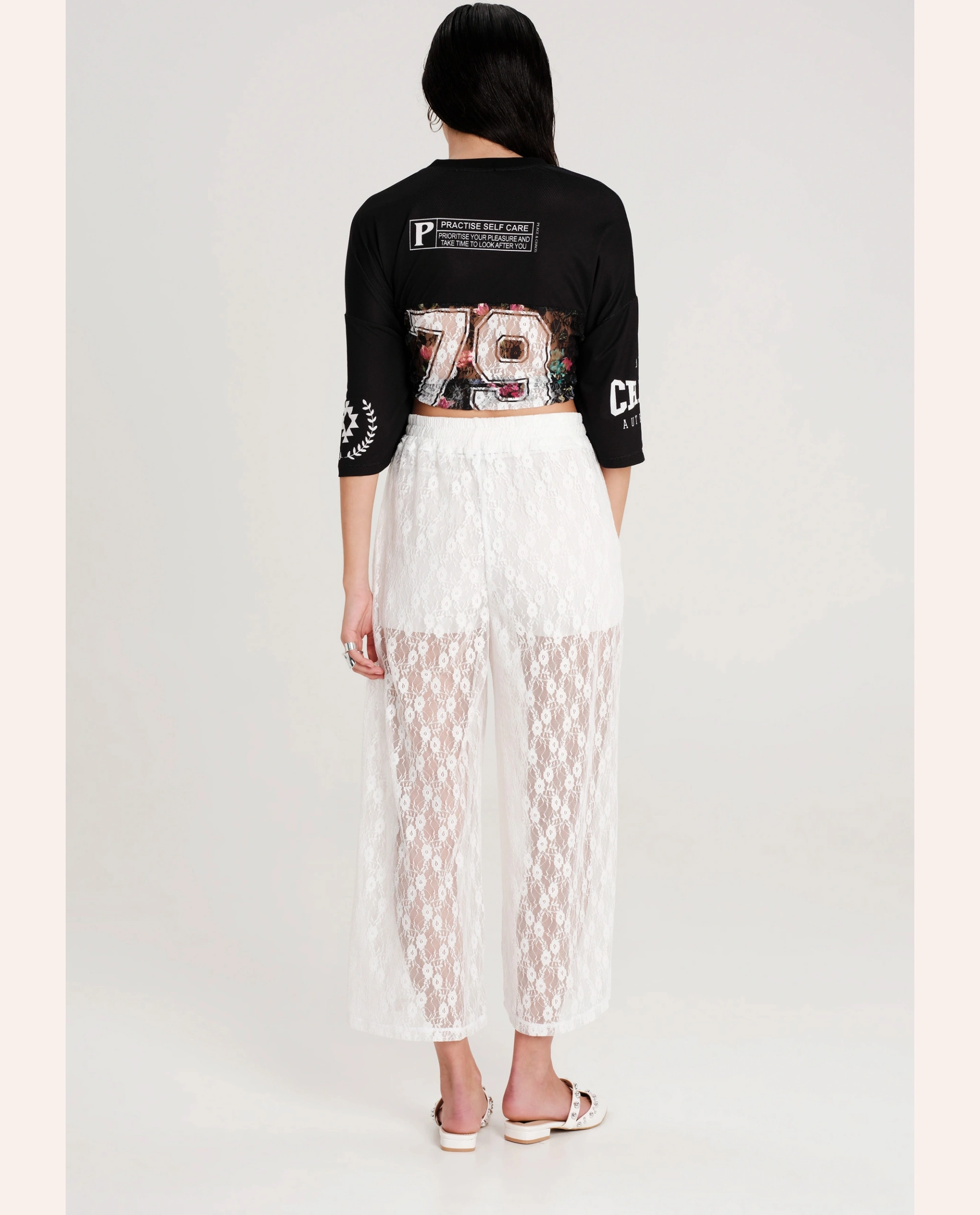 Naturalistic Lace Pants - White - Image 4