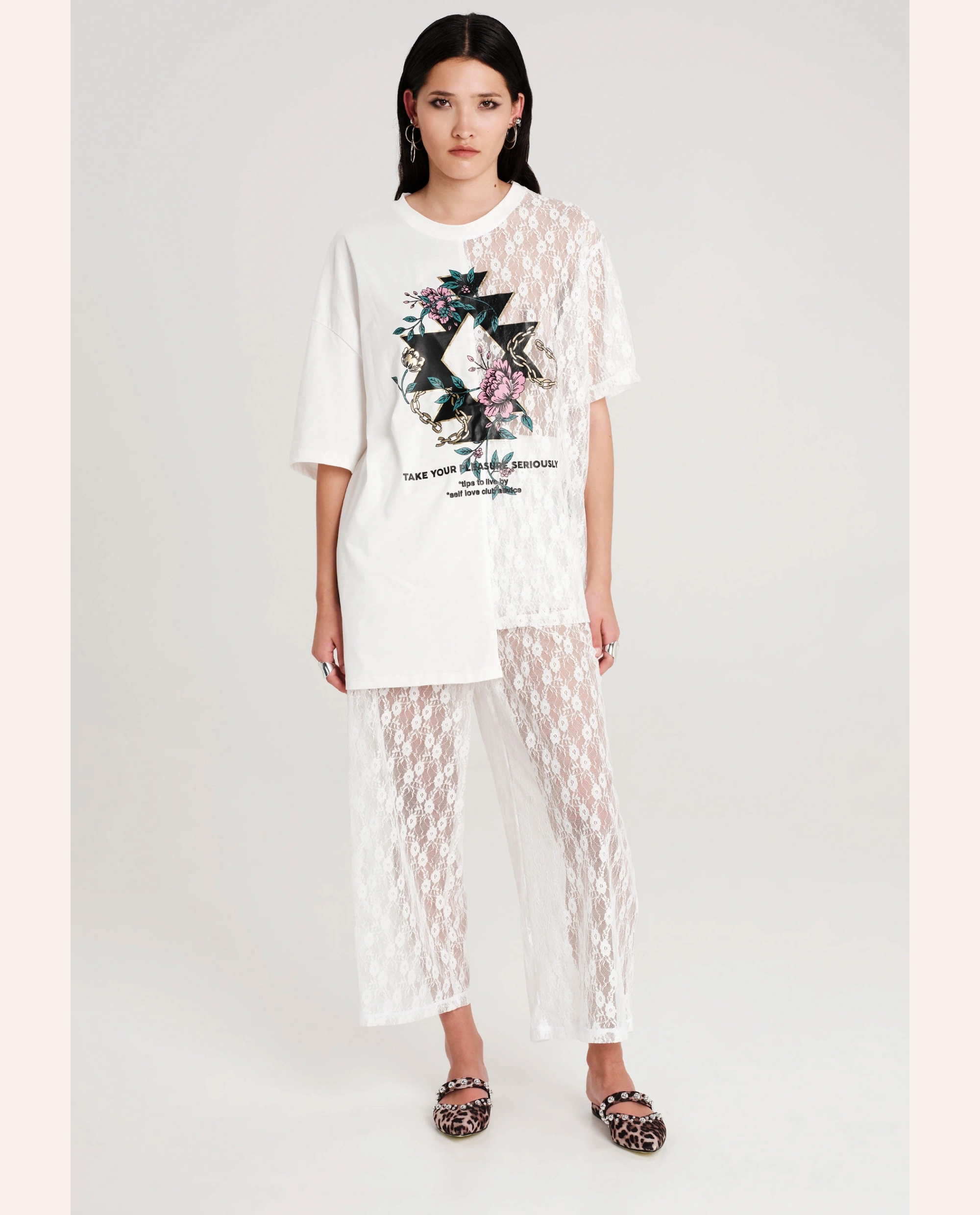 Naturalistic Lace Pants - White - Image 3