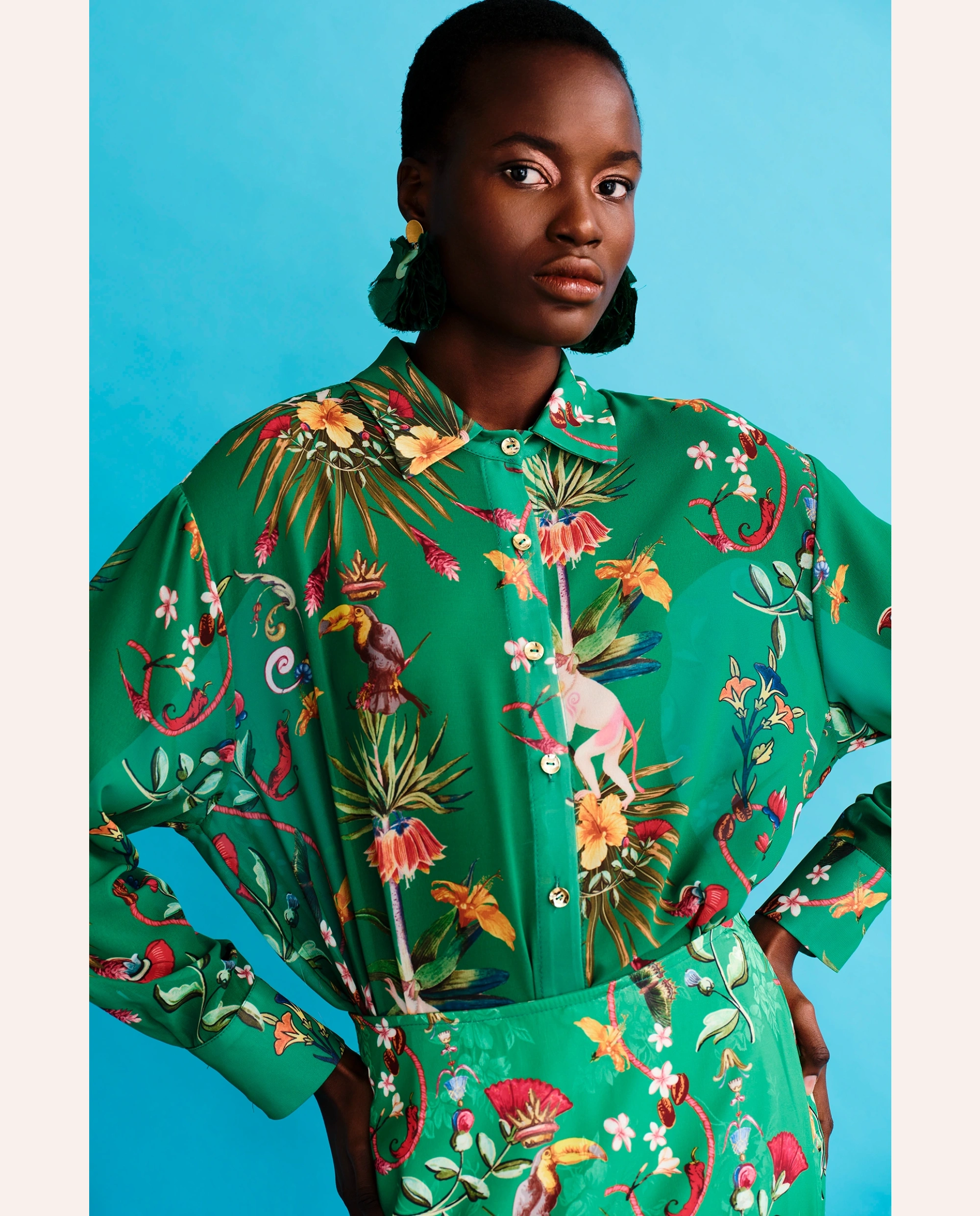 Exotic Shirt - Green Print - Image 5